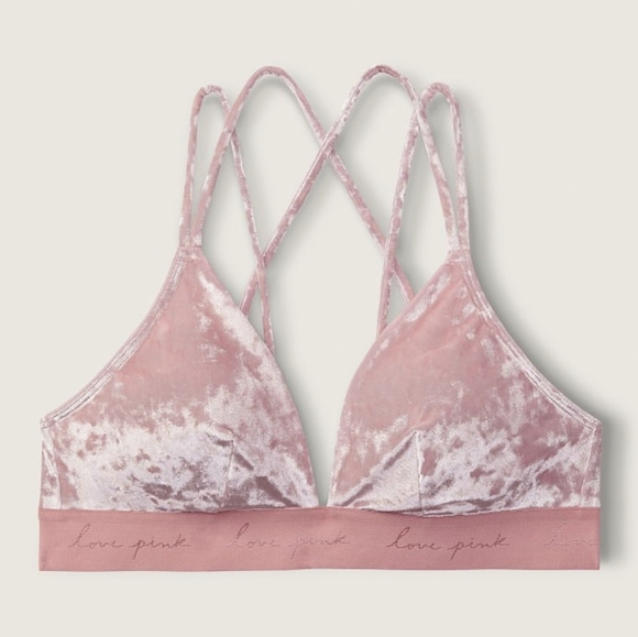 PINK Victoria's Secret Other - PINK Victoria's Secret Velvet Bralette Size L(Removable Padding)